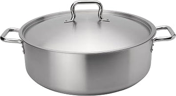 Browne Foodservice Elements 25 Quart Stainless Steel Brazier w/Cover, NSF