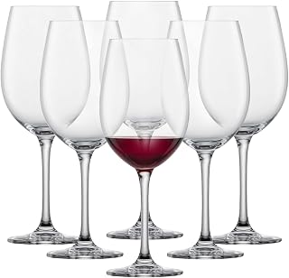 Schott Zwiesel Bordeaux Red Wine Glass Classico (Set of 6), Classic Bordeaux Glasses for Red Wine, Dishwasher Safe Tritan Crystal Glasses, Made in Germany (Item No. 123653) | Classic Bordeaux glasses for red wine, dishwasher-safe Tritan® crystal glasses, made in Germany
