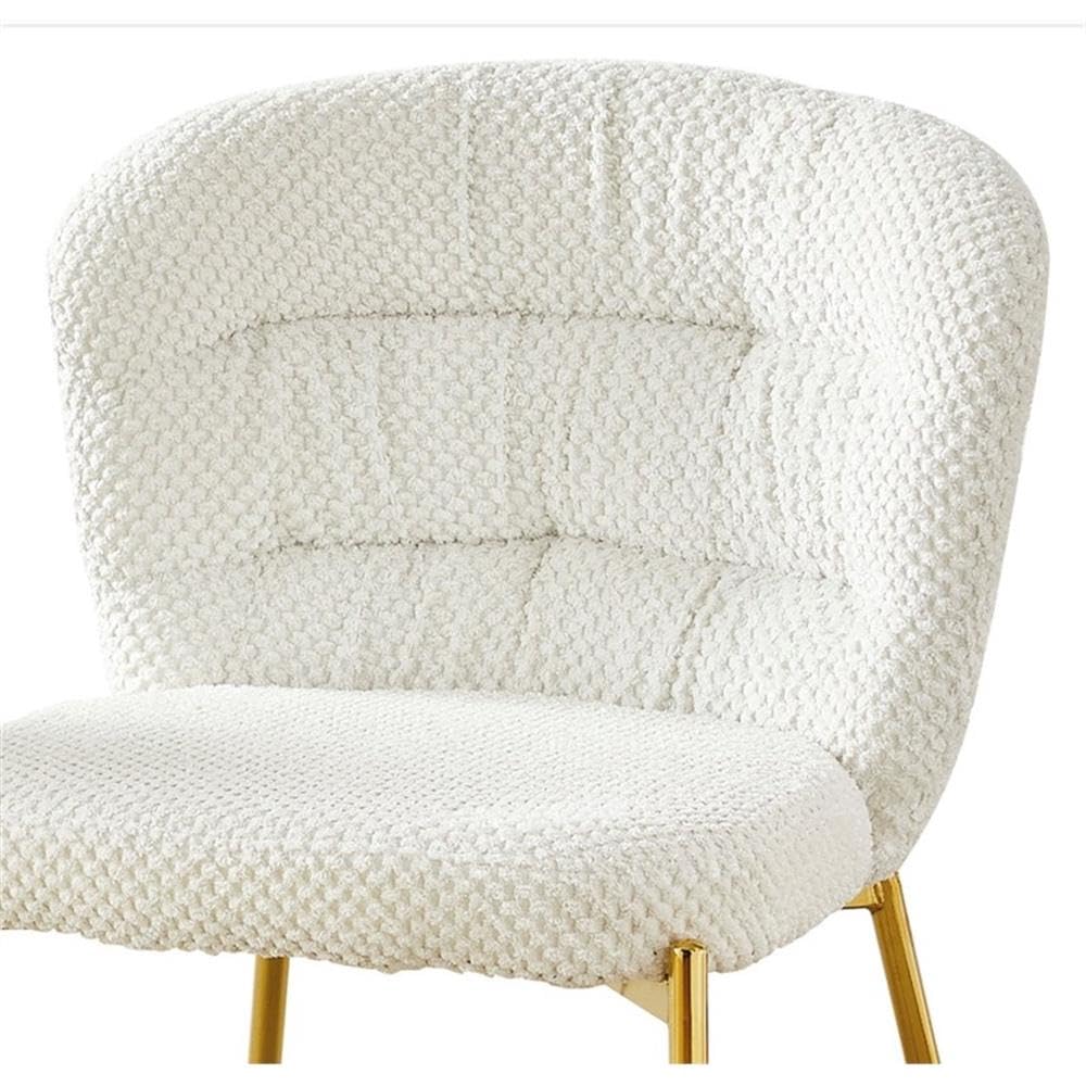 TM THE BEST CHOICE FOR YOUR HOME Set of 2 Modern Accent Chairs by Best Quality Furniture – Textile, Cream / Gold, Pack of 2, Model SC252