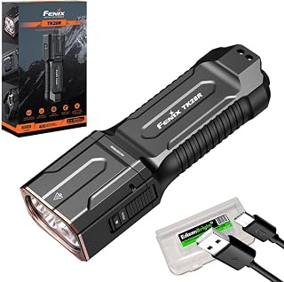 Fenix Flashlight, TK28R 6500 Lumen LED Rechargeable Tactical White/Red Light, Long Throw 437 Yards w/EdisonBright Acc case