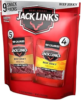 Jack Link's Beef Jerky Variety Pack - Original and Teriyaki - (9 Pack) 1.25 oz Bag - Ready to Eat Protein Snacks - 13g Protein per Serving - Made with 100% Real Beef | Bag - Ready to Eat Protein Snacks - 13g Protein per Serving - Made with 100% Real Beef