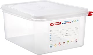 Araven Airtight Container, Food Pan with Lid for Storage in Kitchen and Restaurant, 1/2 GN 6" Deep, 1 Count, Clear