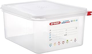 Araven Airtight Container, Food Pan with Lid for Storage in Kitchen and Restaurant, 1/2 GN 6" Deep, 1 Count, Clear, 10.5 Quart (Pack of 6)