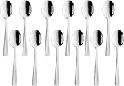 Amefa Atlantic Mocha Spoons, 18/10 Stainless Steel, Mirrored Finish, 4.25 Inch, Set of 12