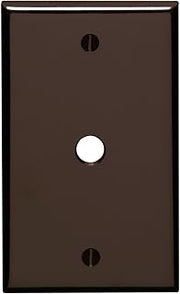 Leviton 1-Gang .406 Inch Cable Outlet/Receptacle Wallplate, Standard Size, Thermoset, Brown, 85013