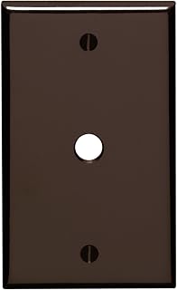 Leviton 1-Gang .406 Inch Cable Outlet/Receptacle Wallplate, Standard Size, Thermoset, Brown, 85013