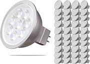 Satco Dimmable S9498 MR LED Lamps 6.5 Watt; LED MR16 LED; 4000K; 40 deg. Beam Angle; GU5.3 Base; 12 Volt AC/DC for GU5.3 ANSI Base Fixtures and Small Coverage Beam Spread (Contractor 48 Pack)