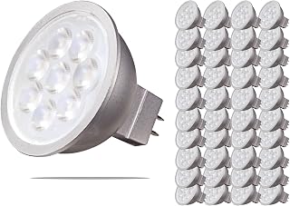Satco Dimmable S9498 MR LED Lamps 6.5 Watt; LED MR16 LED; 4000K; 40 deg. Beam Angle; GU5.3 Base; 12 Volt AC/DC for GU5.3 ANSI Base Fixtures and Small Coverage Beam Spread (Contractor 48 Pack)