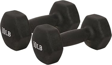 Sunny Health & Fitness Neoprene Hex Dumbbell for Home Gym 2-10 lb Pair