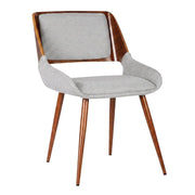Walnut Wood Mid-Century Modern Dining Chairs Set of by Furnifact – Walnut, Gray Fabric/Walnut, Pack of 2