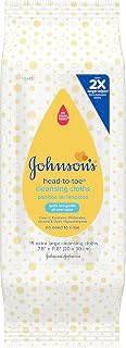 Johnson & Johnson 117008 Head-to-Toe Cleansing Clothe, 15 Count(Pack of 6)