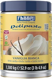 Fabbri Delipaste White Vanilla Flavoring Compound, 3.3 lb | For Gelato, Ice Cream, Soft Serve, Pastry and Confectionary, 1 Tin