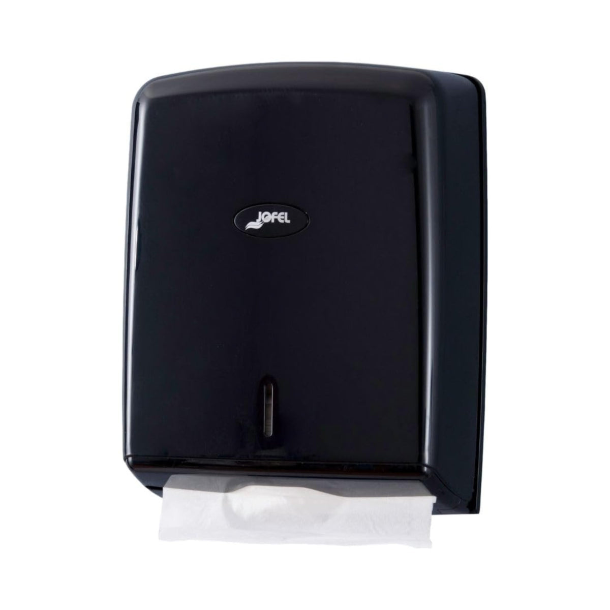 Jofel Valor Paper Towel Dispenser Interfold Towel Dispenser with Viewing Window for Bathroom by San Jamar – Plastic, Black, Model T1600BK