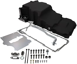 Top Street Performance Aluminum Rear Sump Low-Profile Retro-Fit Oil Pan with Added Clearance for Chevy GM LS - Black