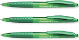 Schneider Suprimo Ballpoint Pen with Rubber Grip & Medium Tip, Green 3 Pack | Retractable, Refillable, Smooth Everyday Writing, Waterproof ISO-Certified Ink, Document Proof, Ideal for Office, Work, Home