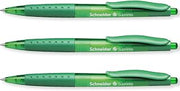 Schneider Suprimo Ballpoint Pen with Rubber Grip & Medium Tip, Green 3 Pack | Retractable, Refillable, Smooth Everyday Writing, Waterproof ISO-Certified Ink, Document Proof, Ideal for Office, Work, Home