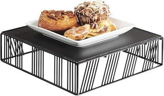 Portland Collection – Square Riser – 12W x 12D x 3.25H – Black Wire, Metal