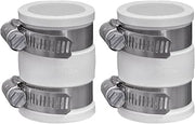 Fernco 1056-100 1-in. Flexible PVC Pipe Coupling for Plastic and Copper Plumbing Connections in White (Pack of 2)