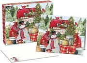 Lang, Red Truck and Snowman Boxed Christmas Cards by Susan Winget