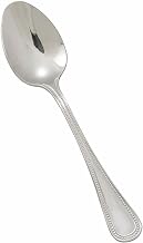 Winco 8 1/4" Pearl Stainless Steel Dinner Spoon (Set of 12) | Dishwasher safe, Pearl pattern, Extra heavyweight, Restaurant service, Great for Soup, Broth, Noodles and Tasting Service