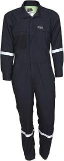 MCR Safety Summit Breeze Flame Resistant FR Long Sleeve Coveralls, 5.5 oz Inherent Blend Work Coveralls, Navy, 50