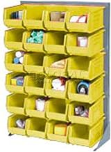 Global Industrial Louvered Bin Rack with (24) Yellow Stacking Bins, 35" W x 15" D x 50" H