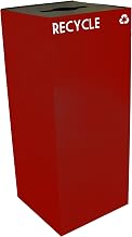 Witt Industries 36GC04-SC GeoCube Recycling Receptacle with Combination Slot/Round Opening, Steel, 36 gal, Scarlet
