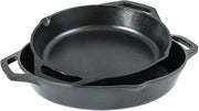 Cast Iron Skillets Bundle (L10SKL + L8SKL) by Lodge – 12", Cast Iron, Black, Pack of 2
