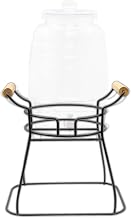 TableCraft Products BDGR1 Beverage Dispenser Wire Rack, Powder Coated Black with Wood Handle, Single Dispenser, 13.375" x 10" x 13", Accessory