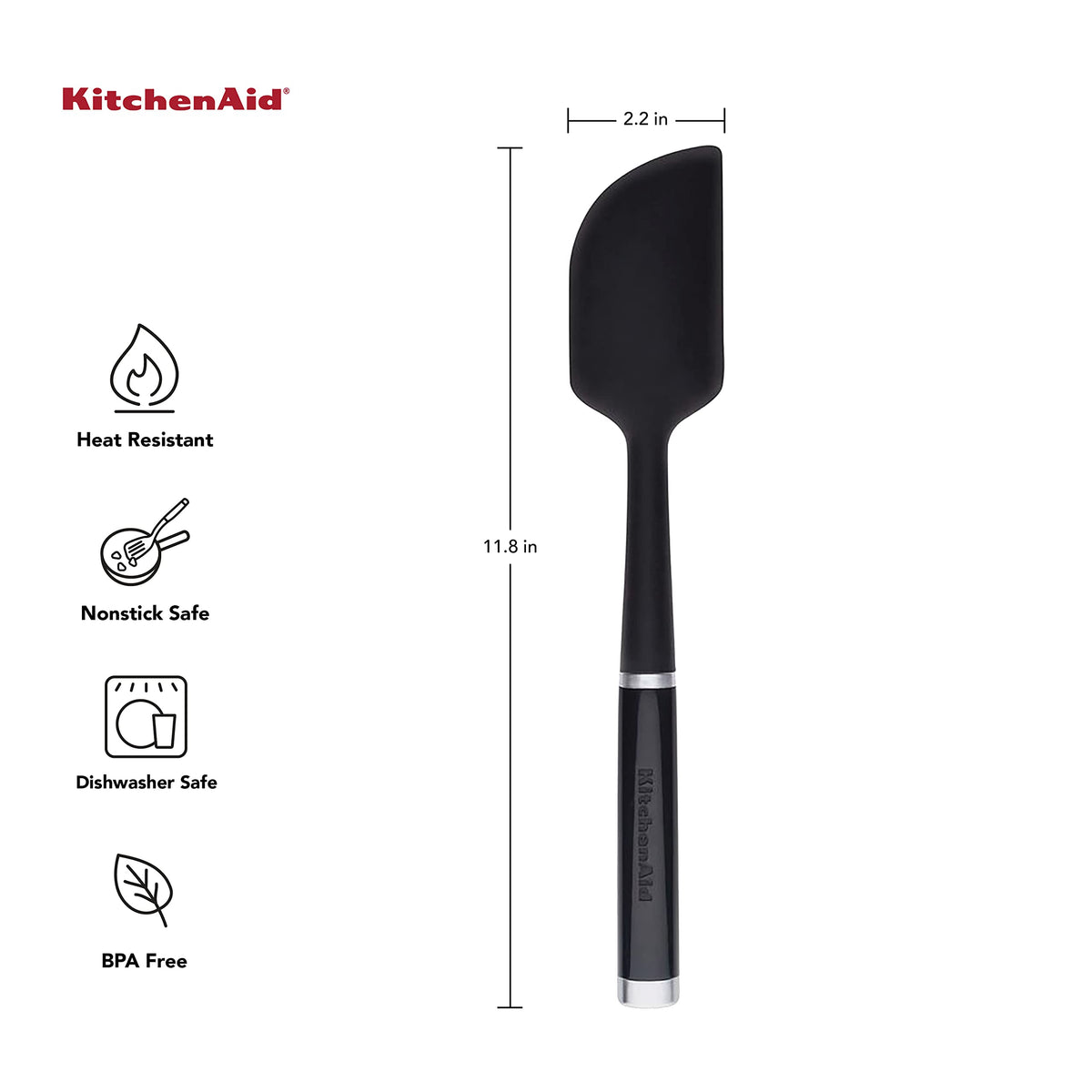 KitchenAid One Size / Onyx Black / 1 Spatulas