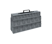QUANTUM STORAGE SYSTEMS 14" H x 24" W x 8" D / 42 Drawers Frame System Tip Out Bins Gray / Grey Open Storage Bins