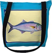 Betsydrake TY007AG 18 x 18 in. Multi Fish I Border Tote Bag - Large