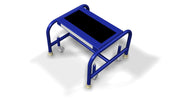 Tri-Arc 1-Step Mobile/Folding Steel Step Stand by Tri Arc – 16 inches wide x 10 inches high, Alloy Steel, Blue, Model WLSR001163-WM