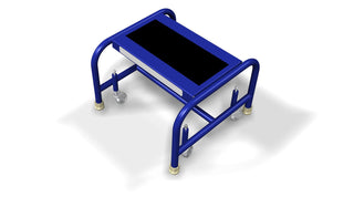 Tri-Arc 1-Step Mobile/Folding Steel Step Stand by Tri Arc – 16 inches wide x 10 inches high, Alloy Steel, Blue, Model WLSR001163-WM