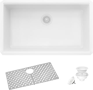 Ruvati 32x19-in Arctic White Granite Undermount Kitchen Sink - RVG2080WH