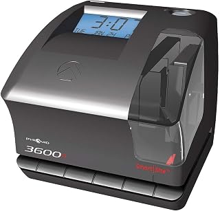 Pyramid Time Systems 3600SS Dual Function Time Clock and Document Stamp | With SmartSite LED Alignment and Tri-View Window, Includes 25 Time Cards, Ribbon, 2 Security Keys