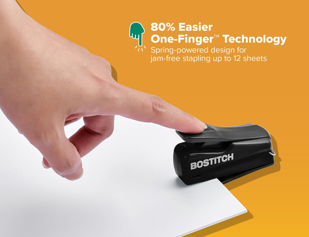 Nano Mini Staplers by Bostitch – 2 Count, Plastic, Black, Pack of 2, Model 1830-2PK