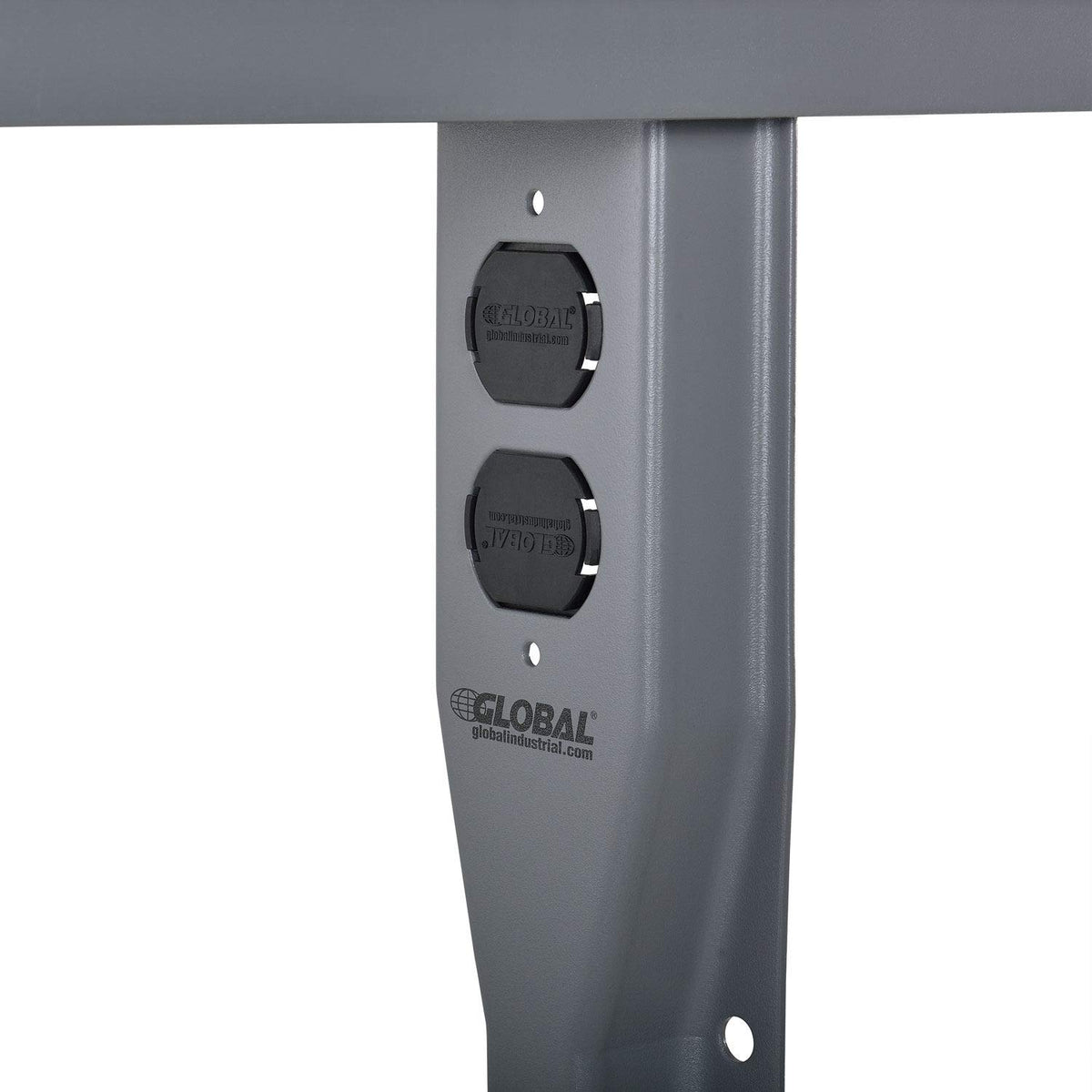 32" H C-Channel Open Flared Fixed Height Leg for 30" D Workbench by Global Industrial – 30"L x 30"W x 32"H, Alloy Steel, Grey, Model IF254750