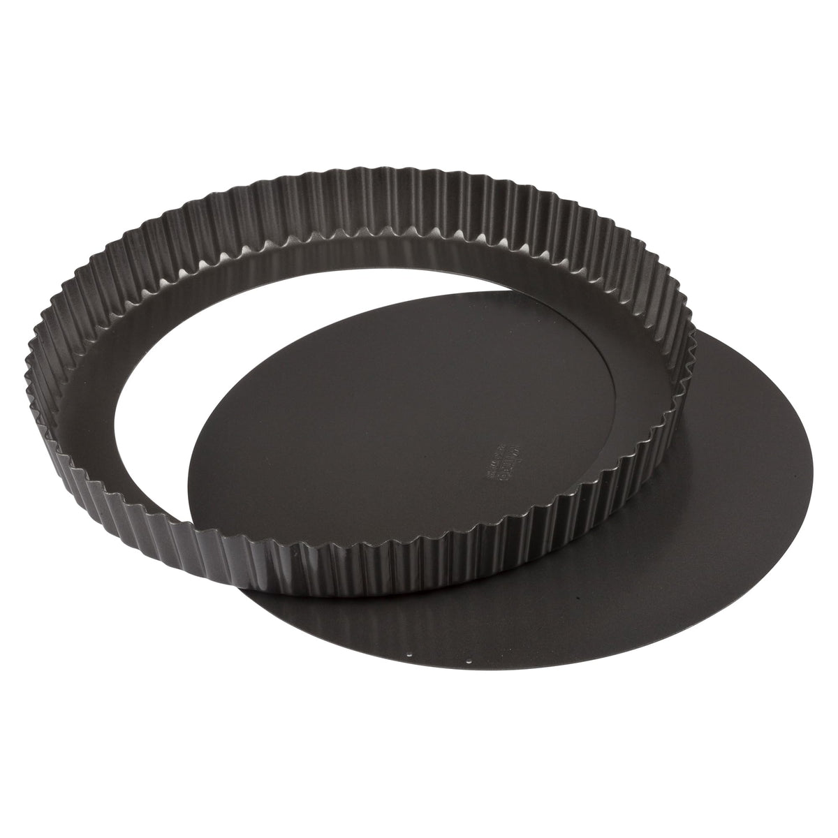 12" Non-stick Carbon Steel Quiche Pan by Winco – 12", 12.0 inches, STEEL, Black, Model FQP-12