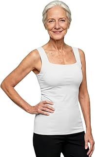 Tank Tops with Built in Bras for Older Women Casual Summer