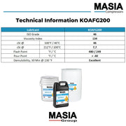 CP-4600-46F FG Lubricant for Compressor Compatible with CPI - 55 gal by MASIA COMPRESSORS – Model KOAFG200-55-020