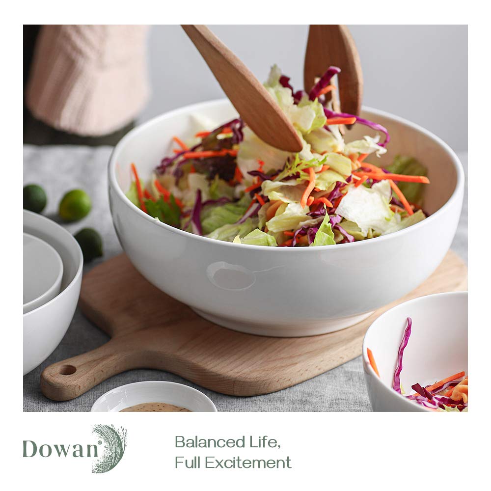 DOWAN Porcelain Serving Bowls, 90 39 26 10 Ounce Capacities, Soft White