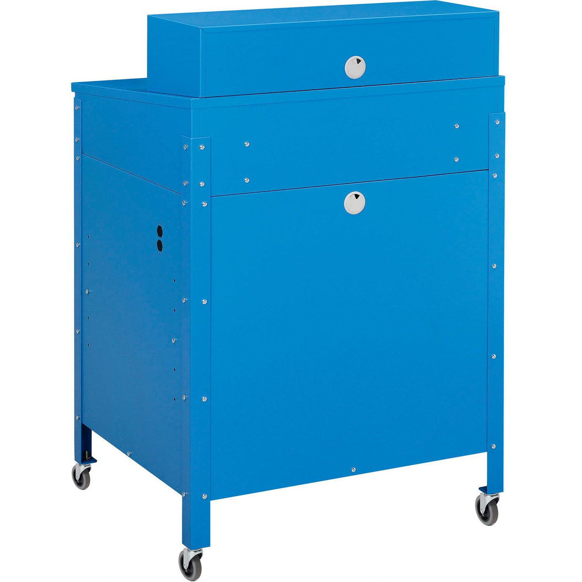 Mobile Cabinet Shop Desk by Global Industrial – Steel, Blue, Model 300912CBL