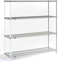 Nexel Chrome Wire Shelving Add-On - 48" W x 12" D x 86" H