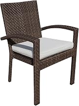 903-3304-JBP-A-CUSH-SET2 Atlantis Stackable Arm Chairs with Cushion Java Brown - Set of 2