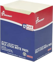 AbilityOne NSN2733755 - Self-Stick Note Pad - Yellow - Lined - 4" x 6"