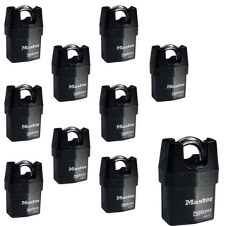 Ten (10) High Security Pro Series Padlocks w/ 20 Keys by Master Lock – 10 Pack, Alloy Steel, Black, Pack of 10, Model ProSeries