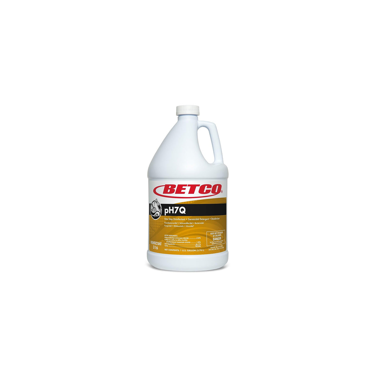 Ph7q Dual Neutral Disinfectant Cleaner by Betco – 512 Fl Oz (Pack of 1), Engineered, White, Model 3160400