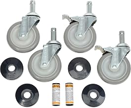 Nexel 5" Swivel Stem Casters, SS, Poly Wheels, W/Bump & (2) Brakes, 1200 lb Cap, 4/Pk