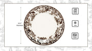 Spode Woodland Duck Dinner Plate, 10.5 Inch Earthenware, Brown White